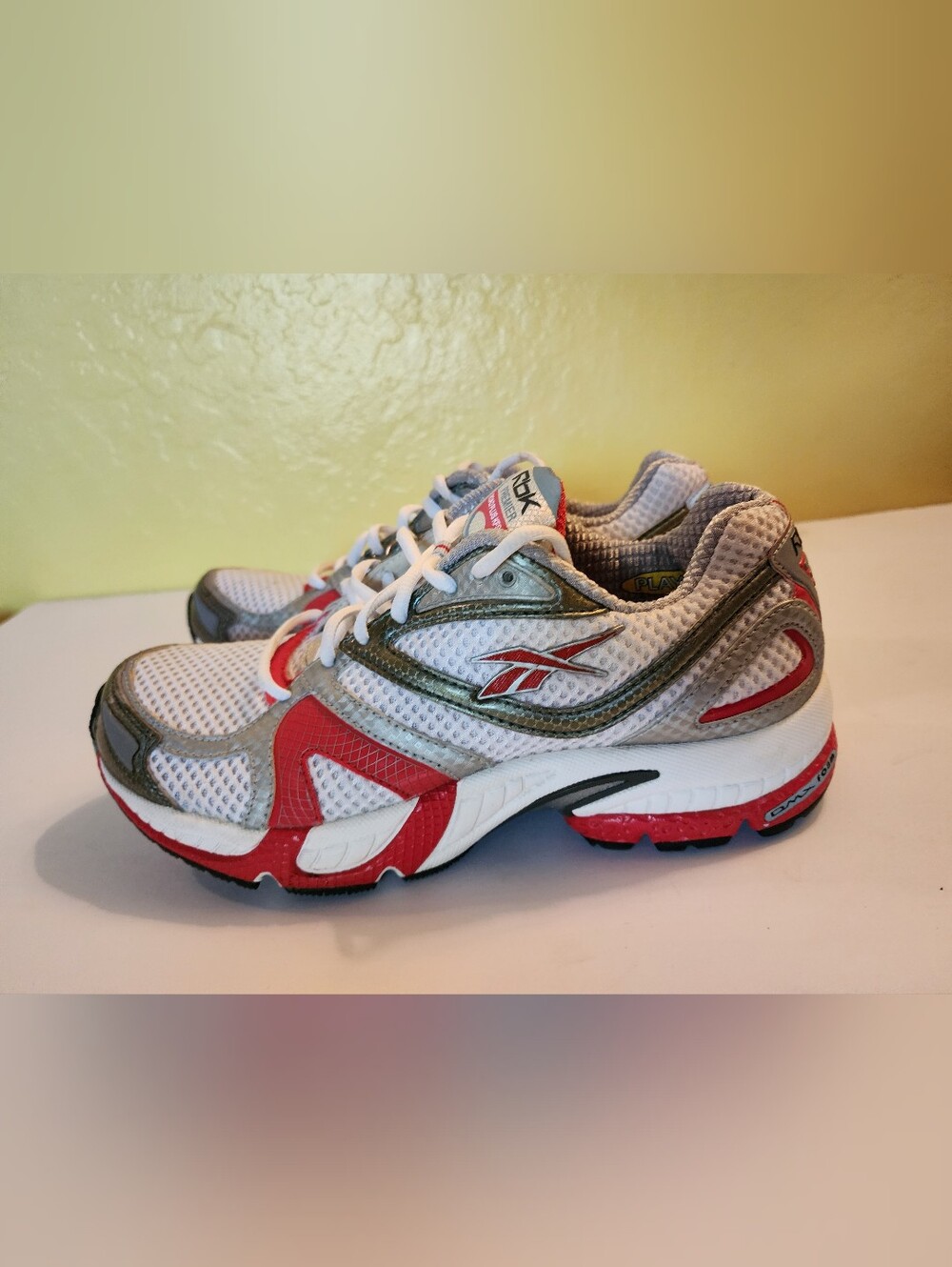 Reebok Women’s White, Red & Gray Athletic Running Shoes